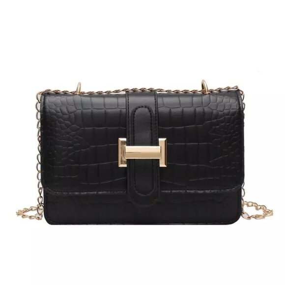 Black Crocodile Mini Crossbody Bag Boutique - Picture 2 of 2